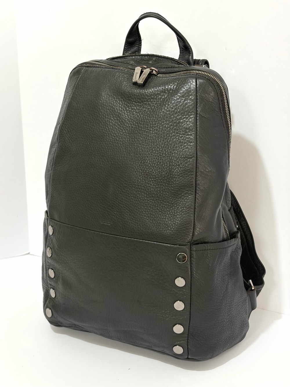 Hammitt Hunter Large Leather Backpack In Black With Gunmetal Hardware - Picture 3 of 14